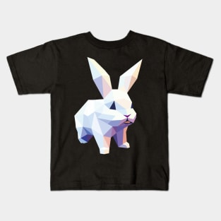 Vibrant Low Poly Rabbit: A Kaleidoscope of Colors Kids T-Shirt